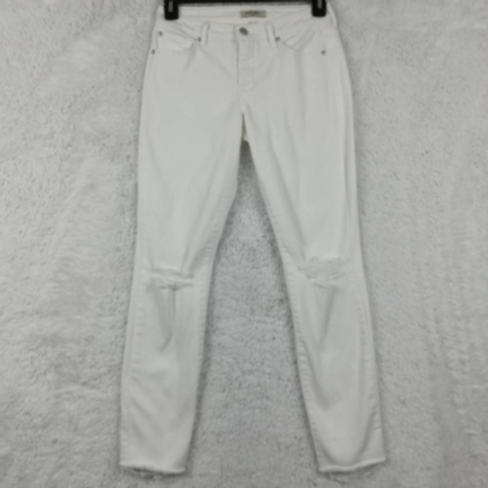 Haute Hippie Womens Jeans Tribe Boyfriend Skinny White Distressed Mid Rise 2